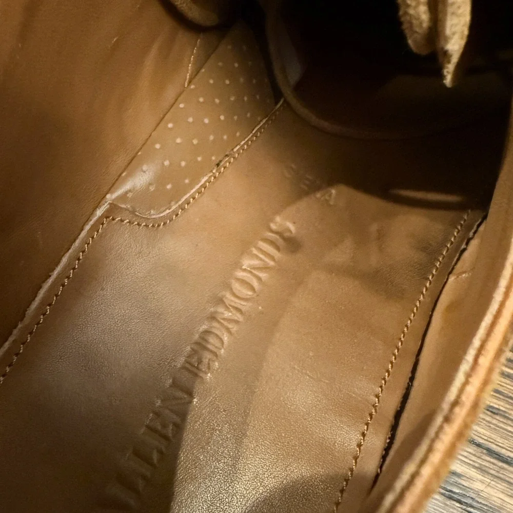 Allen Edmonds Siena Oxford Mens 9 Tan Leather Wingtip‎ Brogue Dress Shoes